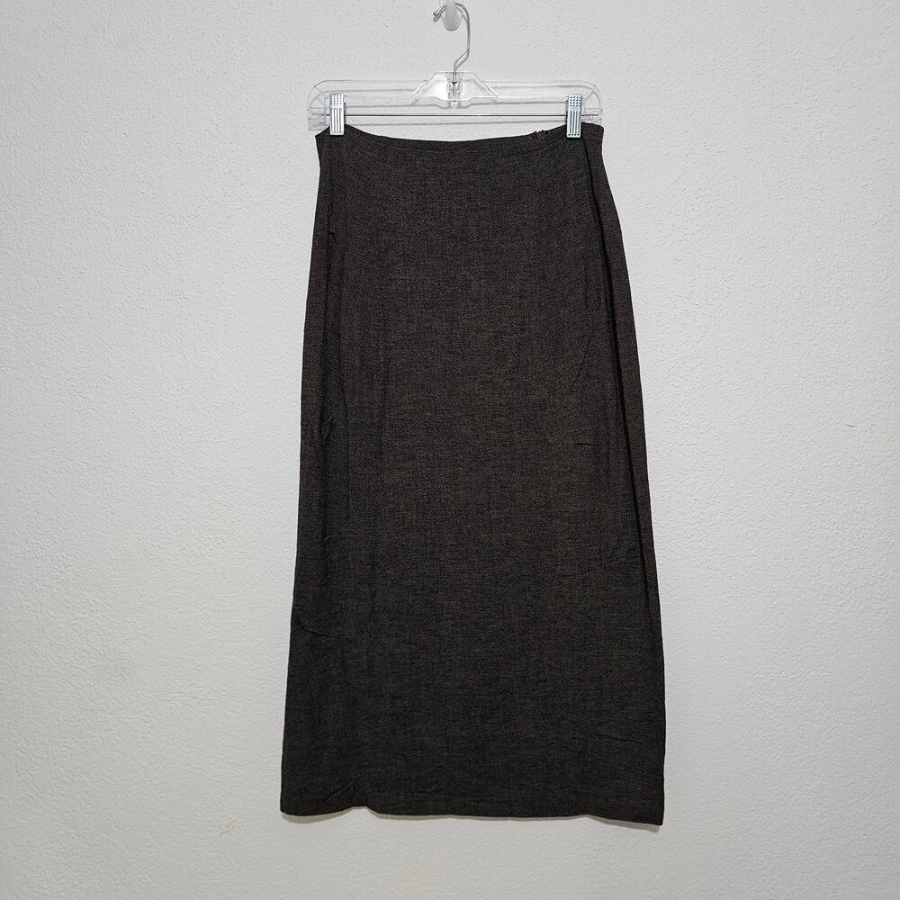 Lilith Brown Brown Gray A Line Skirt Women Large Stretchy Textured Business